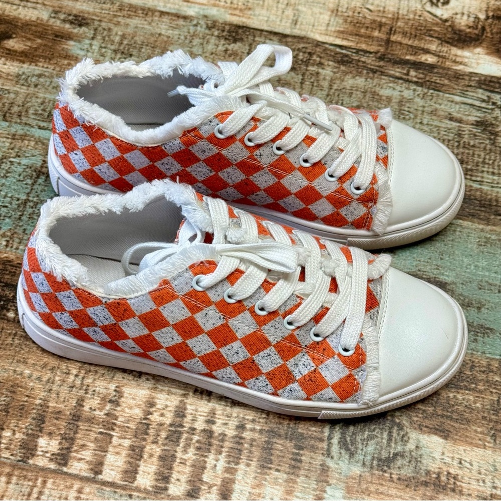 Women’s Fun Checkered Lace-up Shoes |#Z12 - Picture 4 of 14